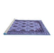 Sideview of Machine Washable Abstract Blue Modern Rug, wshabs4156blu