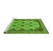 Sideview of Machine Washable Abstract Green Modern Area Rugs, wshabs4156grn