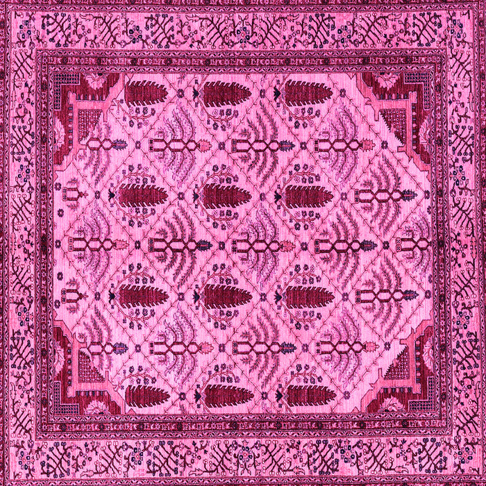 Square Abstract Pink Modern Rug, abs4156pnk