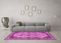 Machine Washable Abstract Purple Modern Rug, wshabs4156pur