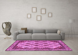 Machine Washable Abstract Purple Modern Area Rugs in a Living Room, wshabs4156pur