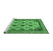 Sideview of Machine Washable Abstract Emerald Green Modern Area Rugs, wshabs4156emgrn