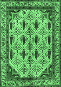 Abstract Emerald Green Modern Rug, abs4156emgrn