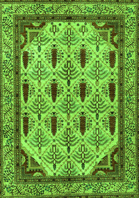 Abstract Green Modern Rug, abs4156grn