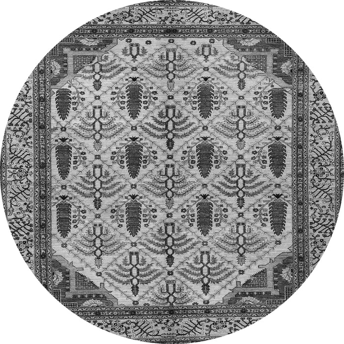 Round Abstract Gray Modern Rug, abs4156gry