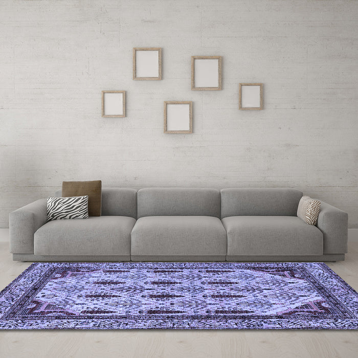 Machine Washable Abstract Blue Modern Rug in a Living Room, wshabs4156blu
