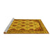 Sideview of Machine Washable Abstract Yellow Modern Rug, wshabs4156yw