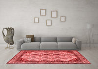 Machine Washable Abstract Red Modern Rug, wshabs4156red