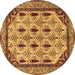 Round Machine Washable Abstract Brown Modern Rug, wshabs4156brn