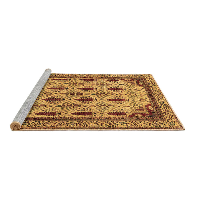 Sideview of Machine Washable Abstract Brown Modern Rug, wshabs4156brn
