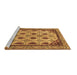 Sideview of Machine Washable Abstract Brown Modern Rug, wshabs4156brn