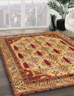 Machine Washable Abstract Orange Rug in a Family Room, wshabs4156