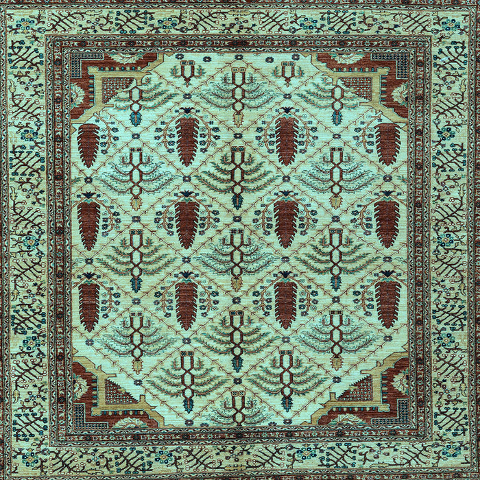Square Abstract Light Blue Modern Rug, abs4156lblu