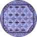 Round Abstract Blue Modern Rug, abs4156blu