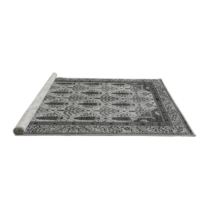 Sideview of Machine Washable Abstract Gray Modern Rug, wshabs4156gry