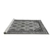 Sideview of Machine Washable Abstract Gray Modern Rug, wshabs4156gry