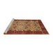 Sideview of Machine Washable Abstract Gold Rug, wshabs4157