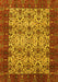 Machine Washable Abstract Yellow Modern Rug, wshabs4157yw