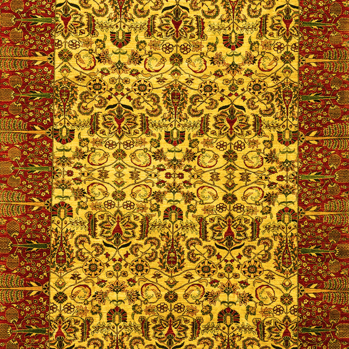 Machine Washable Abstract Yellow Modern Rug, wshabs4157yw