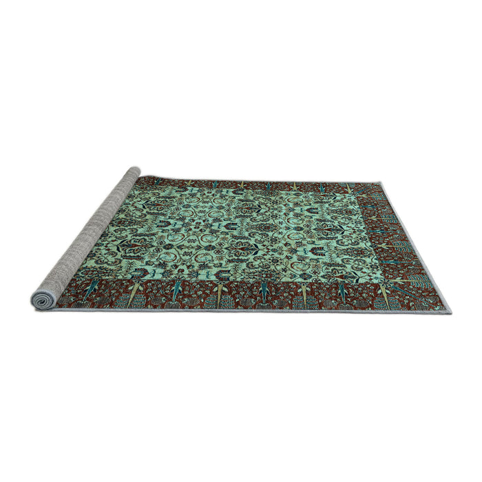Sideview of Machine Washable Abstract Light Blue Modern Rug, wshabs4157lblu