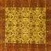 Square Abstract Yellow Modern Rug, abs4157yw