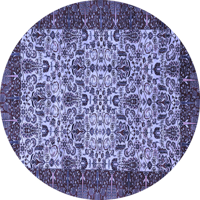 Round Machine Washable Abstract Blue Modern Rug, wshabs4157blu