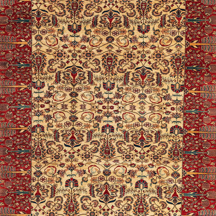 Machine Washable Abstract Gold Rug, wshabs4157