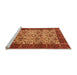 Sideview of Machine Washable Abstract Orange Modern Area Rugs, wshabs4157org