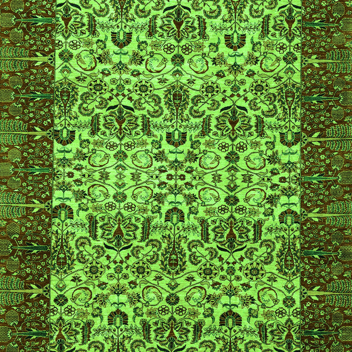 Machine Washable Abstract Green Modern Area Rugs, wshabs4157grn
