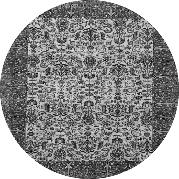 Round Abstract Gray Modern Rug, abs4157gry