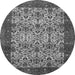 Round Abstract Gray Modern Rug, abs4157gry