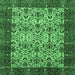 Square Machine Washable Abstract Emerald Green Modern Area Rugs, wshabs4157emgrn