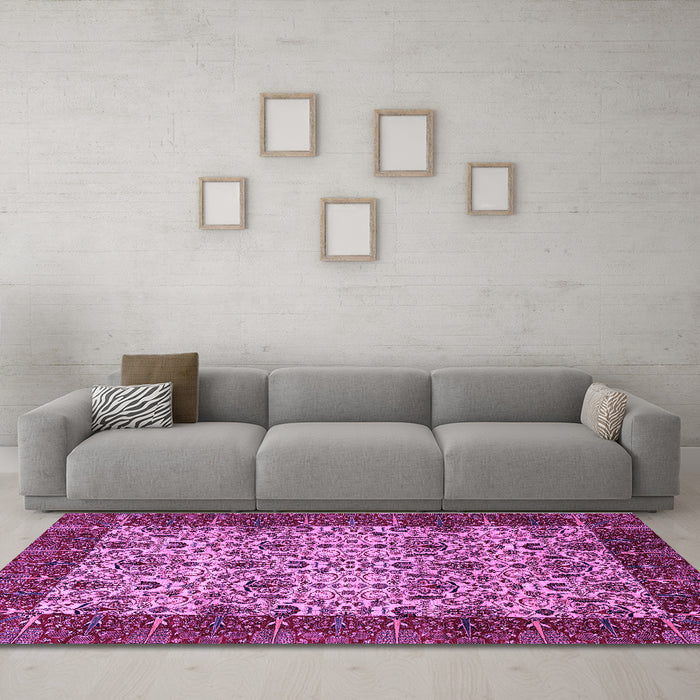 Machine Washable Abstract Purple Modern Area Rugs in a Living Room, wshabs4157pur