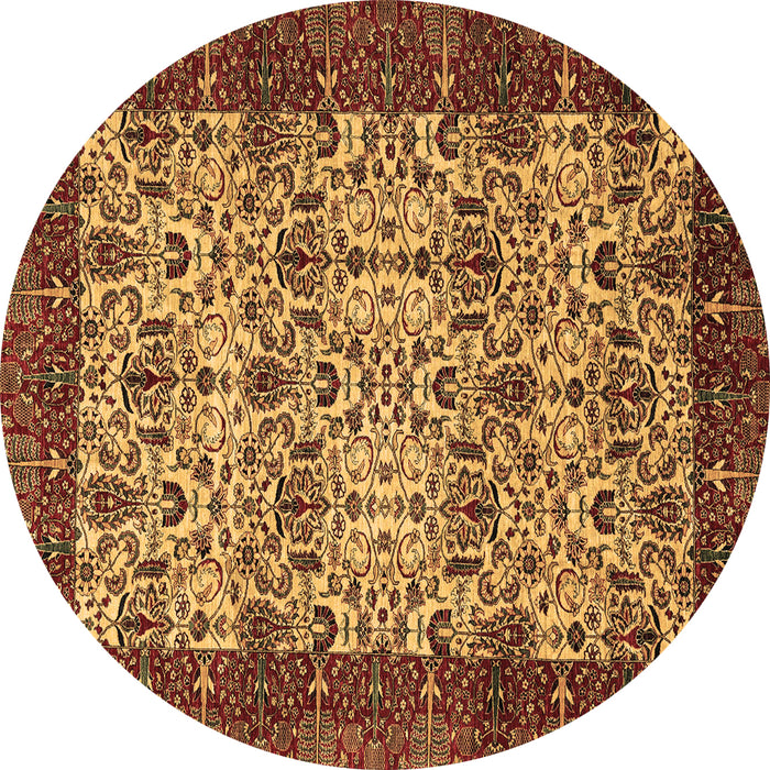 Round Abstract Brown Modern Rug, abs4157brn