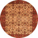 Round Abstract Orange Modern Rug, abs4157org