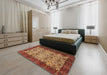 Machine Washable Abstract Gold Rug in a Bedroom, wshabs4157