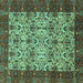 Square Abstract Turquoise Modern Rug, abs4157turq