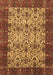 Machine Washable Abstract Brown Modern Rug, wshabs4157brn