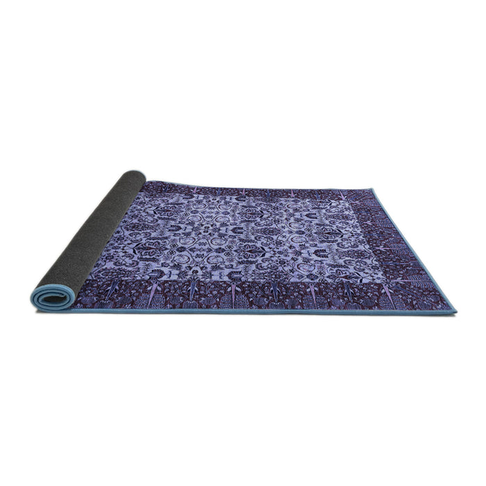 Sideview of Abstract Blue Modern Rug, abs4157blu