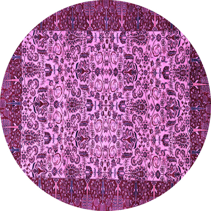 Round Abstract Purple Modern Rug, abs4157pur