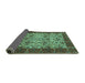 Sideview of Abstract Turquoise Modern Rug, abs4157turq