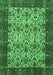 Machine Washable Abstract Emerald Green Modern Area Rugs, wshabs4157emgrn