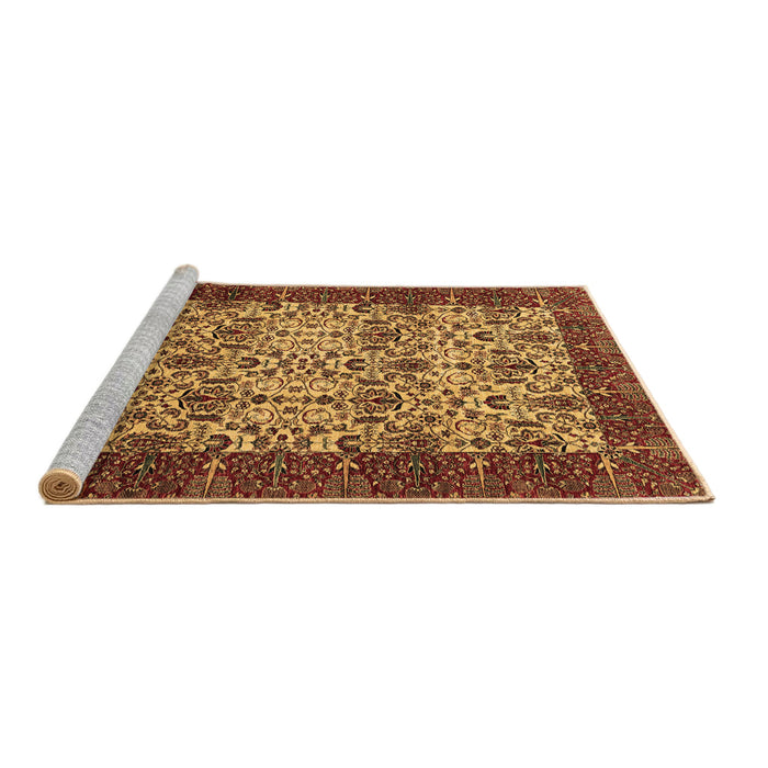 Sideview of Machine Washable Abstract Brown Modern Rug, wshabs4157brn