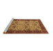 Sideview of Machine Washable Abstract Brown Modern Rug, wshabs4157brn