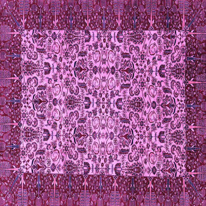 Square Machine Washable Abstract Purple Modern Area Rugs, wshabs4157pur