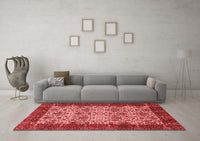 Machine Washable Abstract Red Modern Rug, wshabs4157red