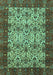 Machine Washable Abstract Turquoise Modern Area Rugs, wshabs4157turq