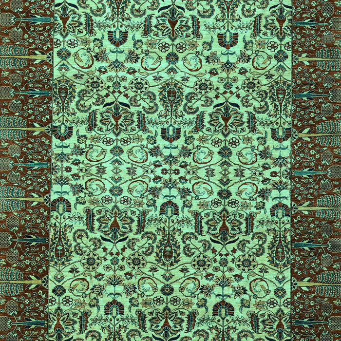 Machine Washable Abstract Turquoise Modern Area Rugs, wshabs4157turq