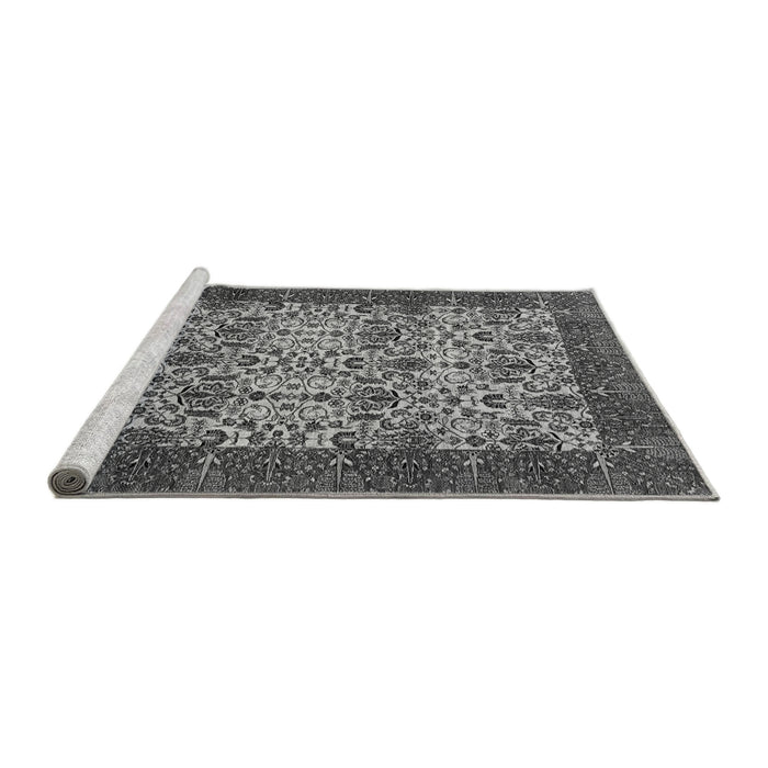 Sideview of Machine Washable Abstract Gray Modern Rug, wshabs4157gry
