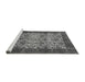 Sideview of Machine Washable Abstract Gray Modern Rug, wshabs4157gry